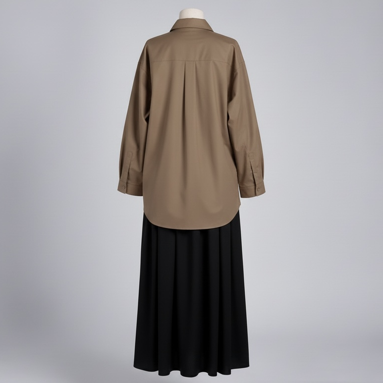 Chemise asymétrique - Taupe