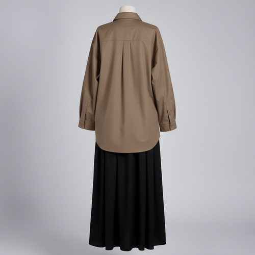 Chemise asymétrique - Taupe
