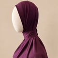 Cagoule hijab en jersey premium – Prune – Broderie حق