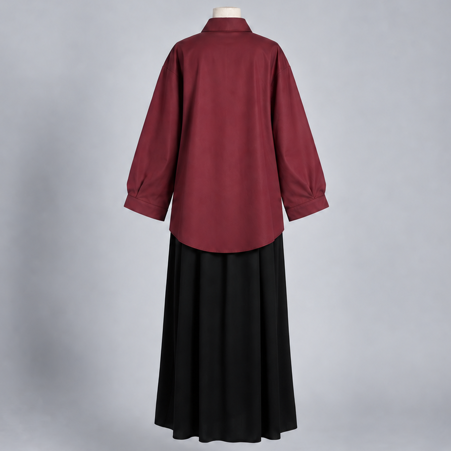 Chemise asymétrique Bordeaux