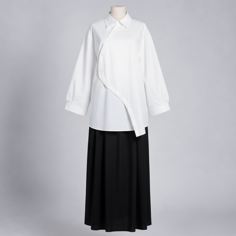 Chemise asymétrique - Blanche